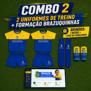 [Nova Matrícula] Combo: 1 Formação Brazuquinhas + 2 Uniformes + 2 brindes (1 meião e 1caneleira)